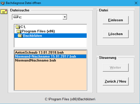 Dateien Einlesen Lschen