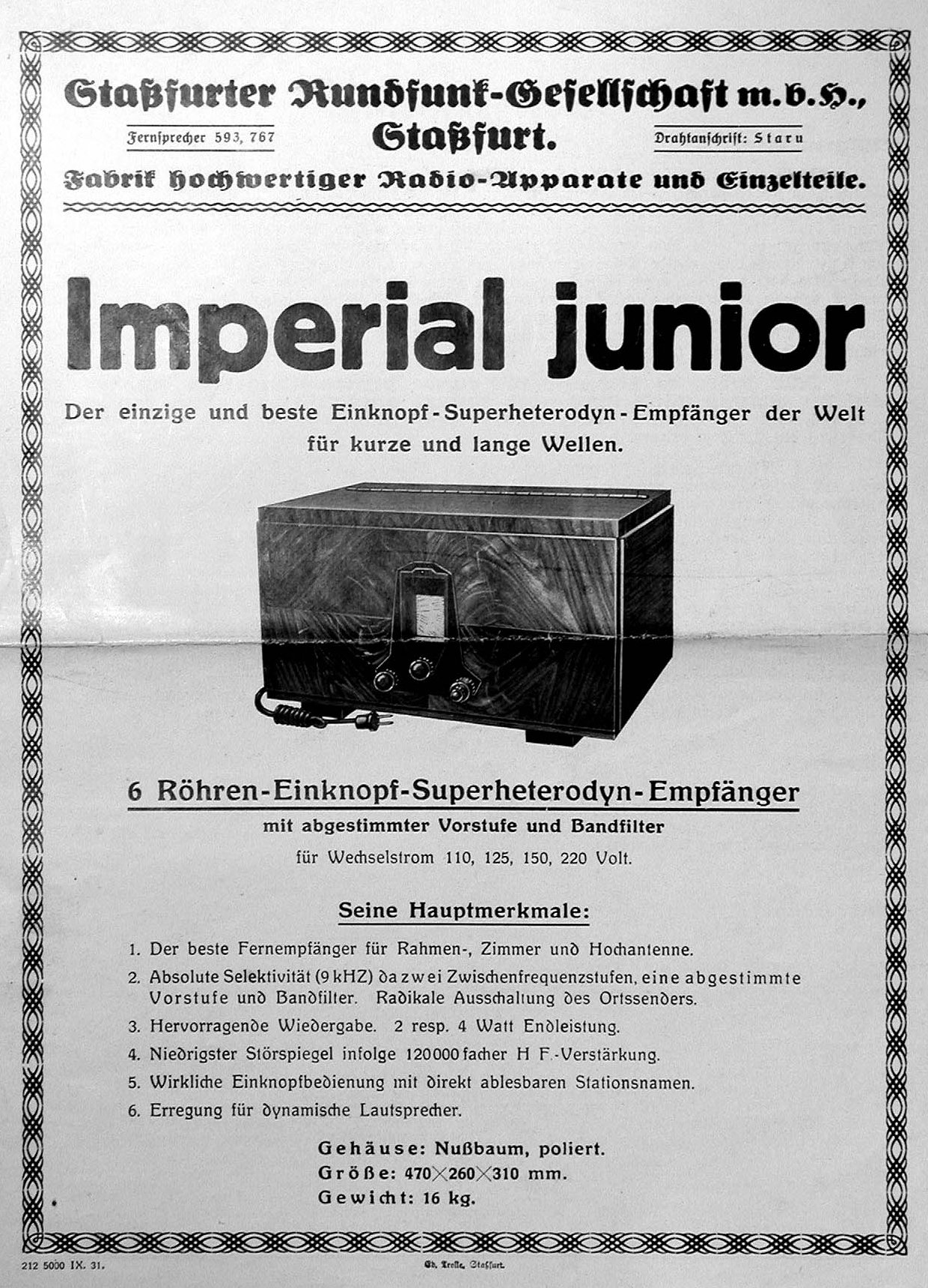 Empfnger Imperial Superhet